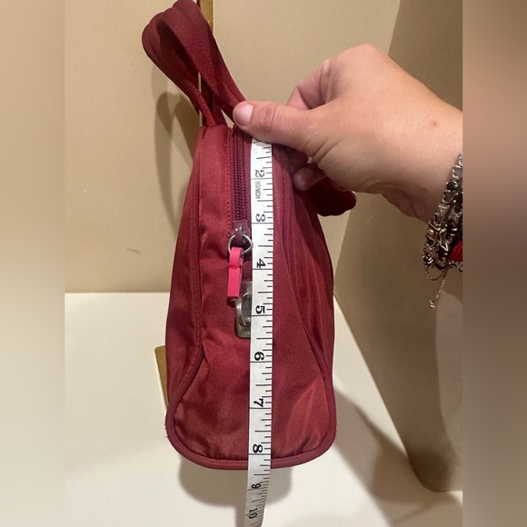 *Reserved for Justine* Prada Maroon Nylon Small Handbag - Picture 9 of 11